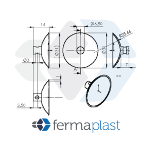 Ventosa Mini 14mm Furo 5 Mm Pvc Transparente