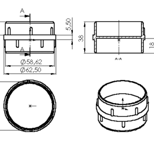 Ponteira Plástica 15x15 Mm Interna Reta Especial
