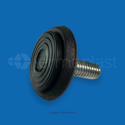 Nivelador 37 x 3/8 x 27 mm de alta resistência. Ideal para nivelamento de móveis e equipamentos industriais com rosca 3/8. Durabilidade garantida Fermaplast. Confira!